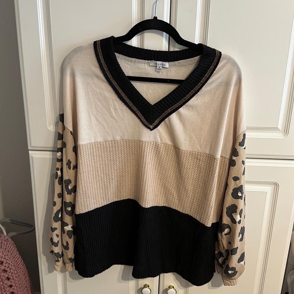 White Birch long sleeve knit top